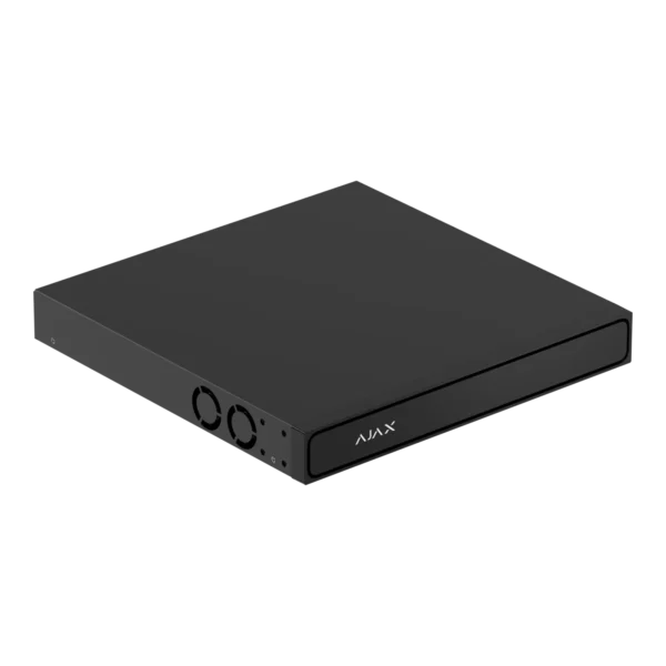 Ajax NVR H2D16PAC (16-ch) – 16-channel rack-mount PoE network video recorder with 4K HDMI output, black